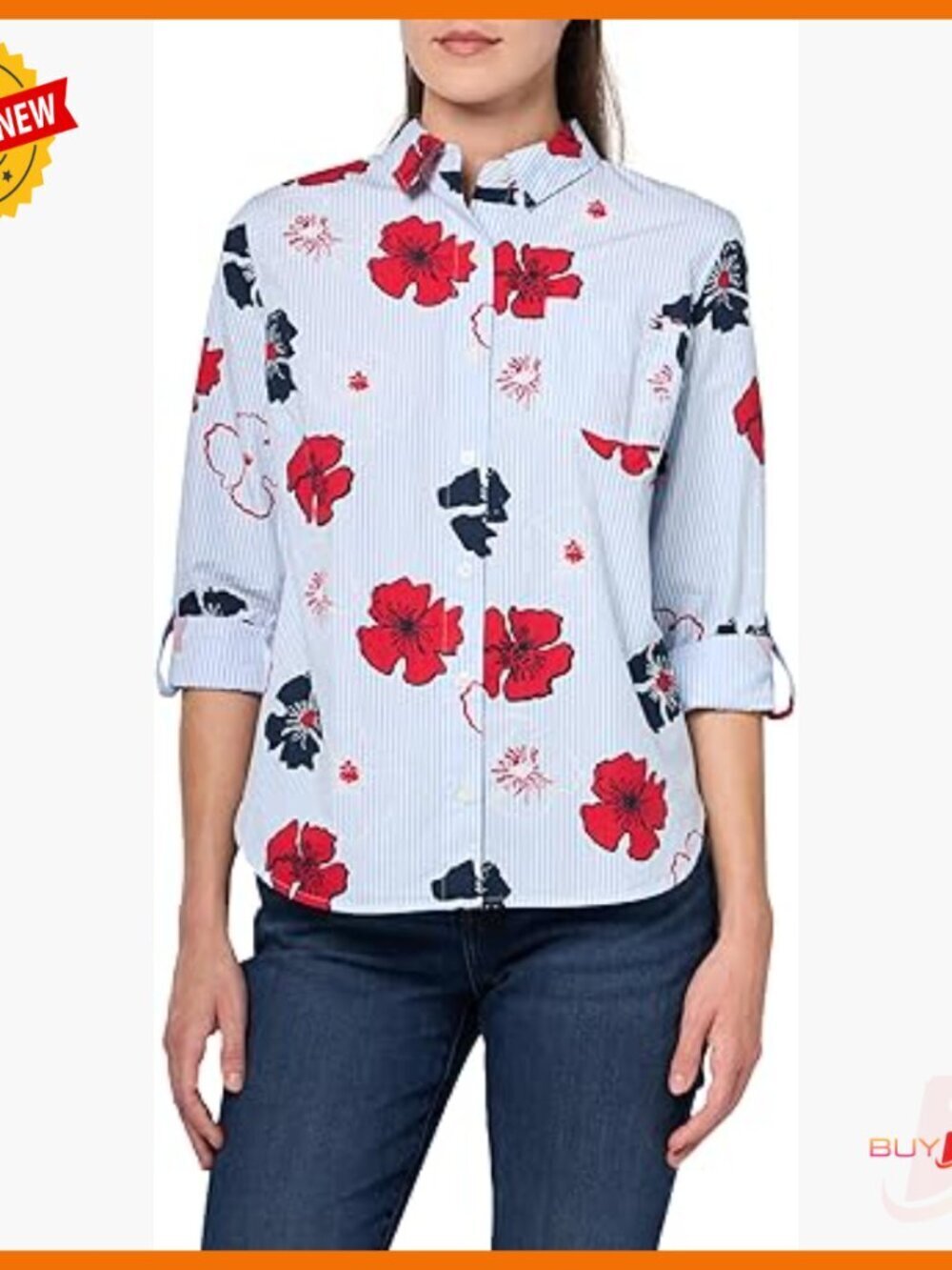Long Sleeve Button Down Shirt Regular Fit Cotton Poplin Roll Up Sleeves